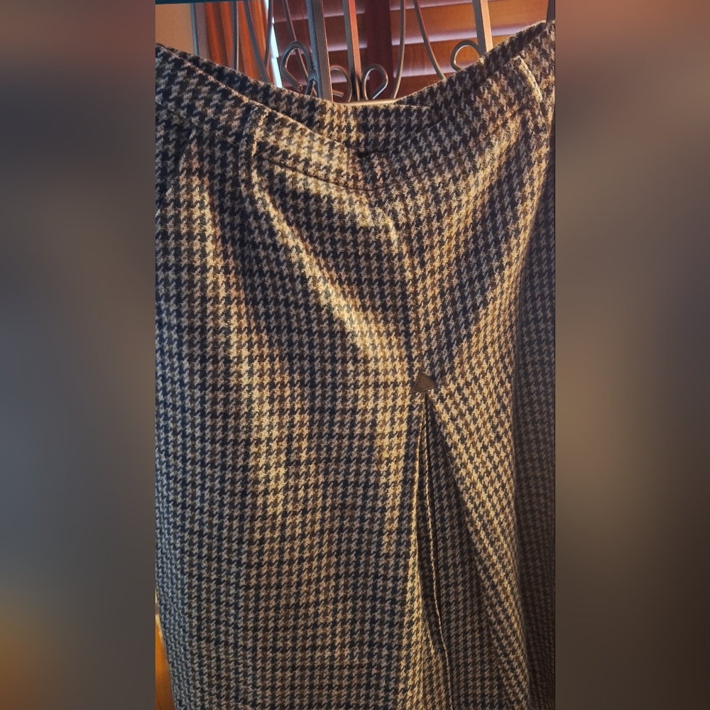 SALE Plaid Countryside Burberrys 100% Wool Long Skirt Made in England Size 2 - Picture 7 of 16